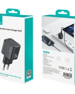 Alternative view of USAMS зарядно 20W 1xUSB-C + кабел USB-C бял