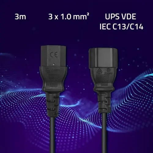 Qoltec Power кабел for UPS | C13/C14 | 3m