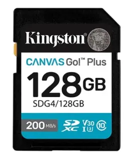 Kingston памет card SD 128GB Canvas Go Plus 200/MB/s C10 U3 V30