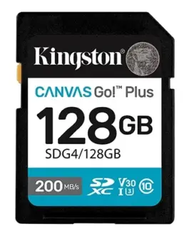 Kingston памет card SD 128GB Canvas Go Plus 200/MB/s C10 U3 V30