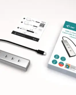 Alternative view of i-tec USB-C Charging Metal HUB 5 port with USB-C video 8K + Power Delivery 85W