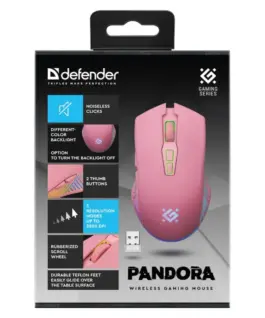 Defender Wireless gaming мишка PANDORA розов