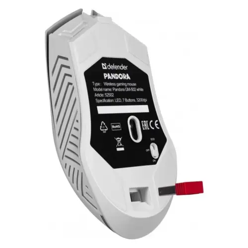 Alternative view of Defender WIRELESS GAMING мишка P ANDORA бял 3200DPI