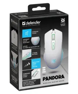 Defender WIRELESS GAMING мишка PANDORA бял 3200DPI