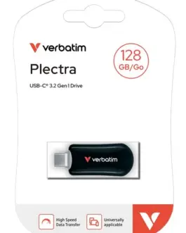 Alternative view of Verbatim Pendrive Plectra 128GB USB-C 100MB/s 30225 BK