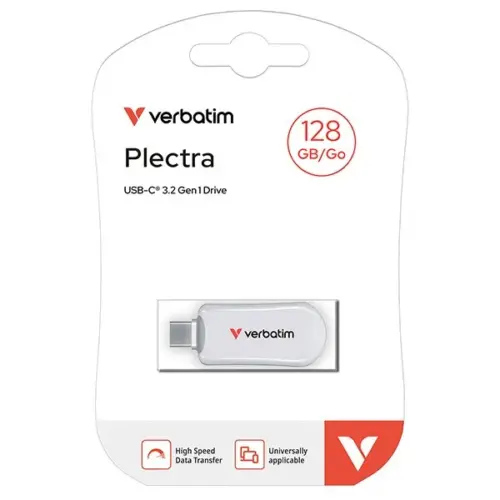 Alternative view of Verbatim Plectra 128GB USB-C 100MB/s 30229 WH