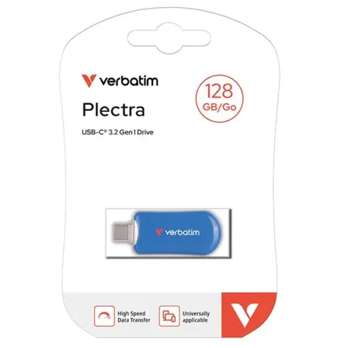 Alternative view of Verbatim Plectra 128GB USB-C 100MB/s 30233 BL
