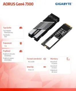 Gigabyte SSD AORUS NVMe Gen4 1TB M.2 2280 9JS18N100-00-G10