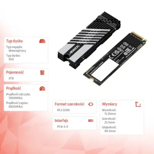 Gigabyte SSD AORUS NVMe Gen4 2TB M.2 2280 9JS18N200-00-G10