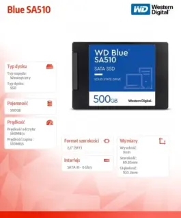 Western Digital SSD син 500GB SA510 2