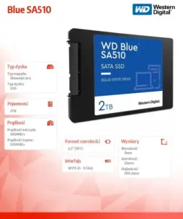 Alternative view of Western Digital SSD син SA510 drive 2TB 2,5 inches