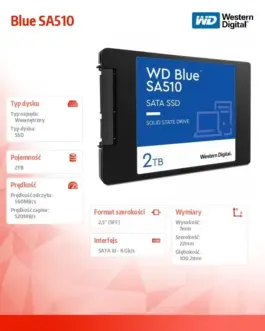 Alternative view of Western Digital SSD син SA510 drive 2TB 2,5 inches