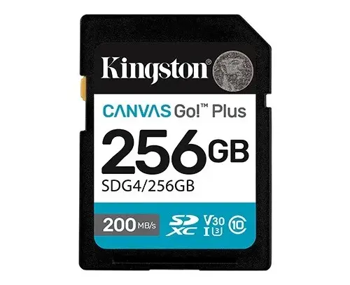 Kingston памет card SD 256GB Canvas Go Plus 200/160 MB/s C10 U3 V30