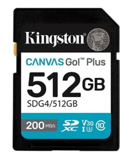 Kingston памет card SD 512GB Canvas Go Plus 200/160 MB/s C10 U3 V30