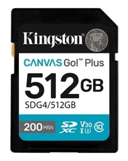 Kingston памет card SD 512GB Canvas Go Plus 200/160 MB/s C10 U3 V30