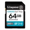Kingston памет card SD 64GB Canvas Go Plus 200/100 MB/s C10 U3 V30