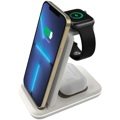 Зарядно за мобилен телефон CANYON wireless charger WS-304 15W 3in1 Cosmic