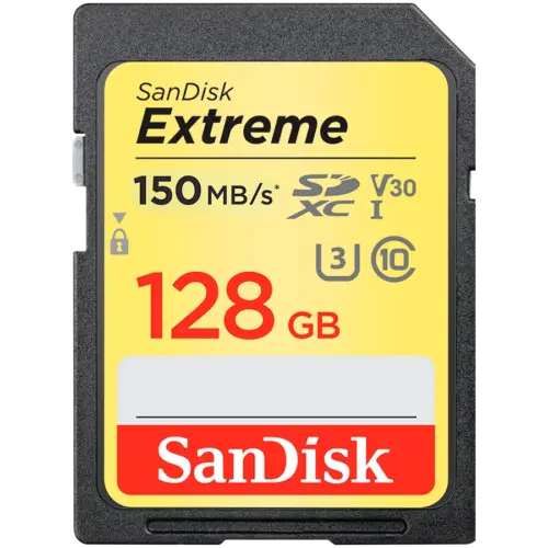 Карта памет SanDisk Extreme 128GB SDXC Memory Card + 1 year RescuePRO Deluxe up to 180MB/s & 90MB/s Read/Write speeds UH