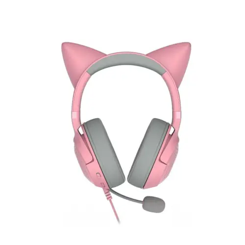 Геймърски слушалки Kraken Kitty V2 - Pink, Gaming headset, Kitty Ears, Stream Reactive Lighting, HyperClear Cardioid Mic, 40 mm TriForce Drivers, Built into the earcups microphone, Razer Chroma RGB (Ear and Earcups), Surround sound: Only available on