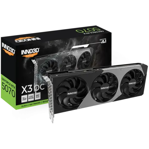 Видео карта INNO3D NVIDIA RTX 5070 X3 OC 12GB GDDR7 192bit 2542MHz / 28Gbps 3x DP 1x HDMI 3 fans 2