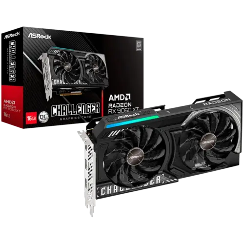 Видео карта ASROCK AMD Radeon RX 9060 XT Challenger 16GB GDDR6 128-bit HDMI 2x DP