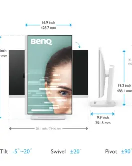 Alternative view of Монитор BenQ GW3290QT, IPS, 31.5 inch, Wide, QHD, DP, HDMI, USB, Бял