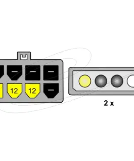Alternative view of Delock Кабел PCI Express захранване 8 pin към 2 x 5frac14;ldquo; за видео-карти, 12V, 15 см, 82397