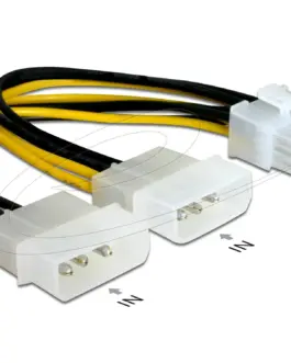 Delock Кабел PCI Express захранване 8 pin към 2 x 5frac14;ldquo;  за видео-карти 12V 15 см