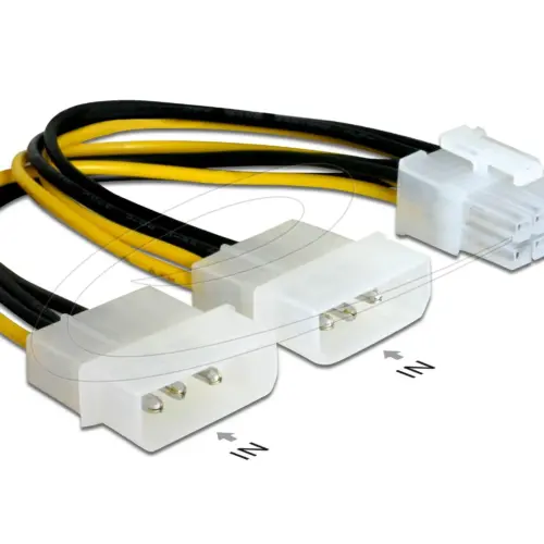 Delock Кабел PCI Express захранване 8 pin към 2 x 5frac14;ldquo;  за видео-карти 12V 15 см