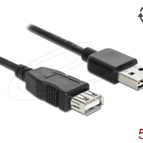 Alternative view of Кабел удължителен  USB-A 2.0 мъжко reversible към USB-A 2.0 женско , 5m