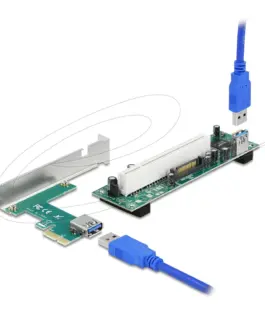 Delock Riser card PCI Express Card x 1 към 1 x PCI 32 Bit Slot с кабел 60 cm