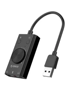 Orico външна звукова карта USB Sound card - 2 headphones mic volume - SC2-BK