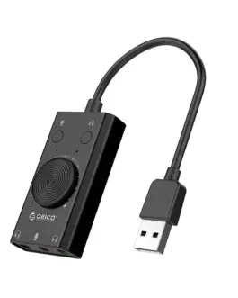 Orico външна звукова карта USB Sound card - 2 headphones mic volume - SC2-BK