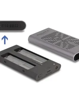 Alternative view of Външно чекмедже Delock 42027, За 2 x M.2 NVMe PCIe SSD, USB 20 Gbps, Клониране