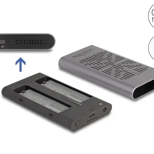 Alternative view of Външно чекмедже Delock 42027, За 2 x M.2 NVMe PCIe SSD, USB 20 Gbps, Клониране