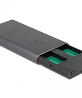 Alternative view of Външно чекмедже Delock, За 2 x M.2 NVMe PCIe SSD, USB-C, Клониране