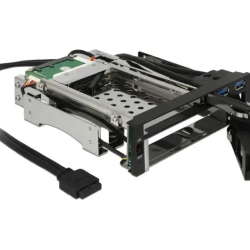 Alternative view of Вътрешно чекмедже Delock 5.25Prime;, За 1 x 2.5Prime; + 1 x 3.5Prime; SATA HDD + 2 x USB 3.0 ports