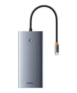 USB хъб Baseus 13 в 1 PortalJoy Series Type-C към HDMI+DP+VGA+C+USB+PD+RJ45+SD/TF+3.5мм B00053002811-01 - тъмносив