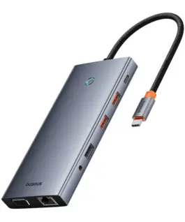 Alternative view of USB хъб Baseus 13 в 1 PortalJoy Series Type-C към HDMI+DP+VGA+C+USB+PD+RJ45+SD/TF+3.5мм B00053002811-01 - тъмносив