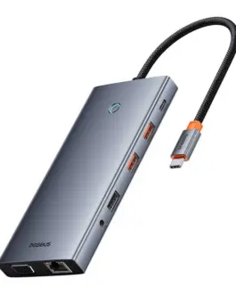 Alternative view of USB хъб Baseus 13 в 1 PortalJoy Series Type-C към HDMI+DP+VGA+C+USB+PD+RJ45+SD/TF+3.5мм B00053002811-01 - тъмносив