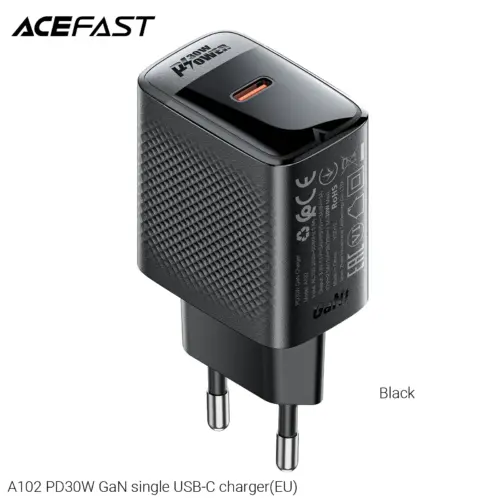 Acefast Универсално зарядно за стена Charger Wall GaN PD30W - A102 - USB-C x 1