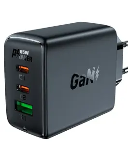 Acefast Универсално зарядно за стена Charger Wall GaN PD65W - A41 - USB-C x 2 USB-A x 1