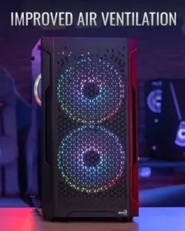 Alternative view of AeroCool кутия Case mATX - Trinity Mini-G-BK-v3 - 3 fans included, Tempered Glass