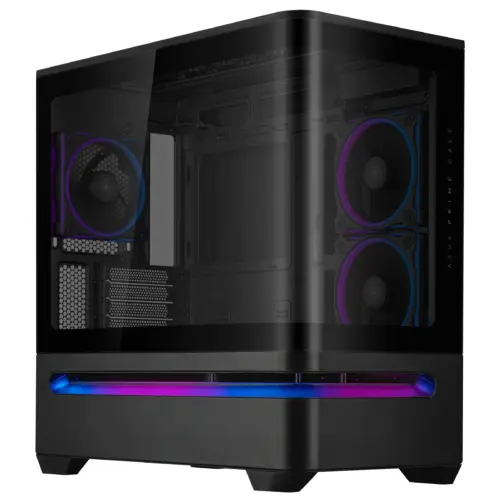 Alternative view of Кутия за компютър ASUS Prime AP202 ARGB mATX + 3 ARGB Вентилатора - Black