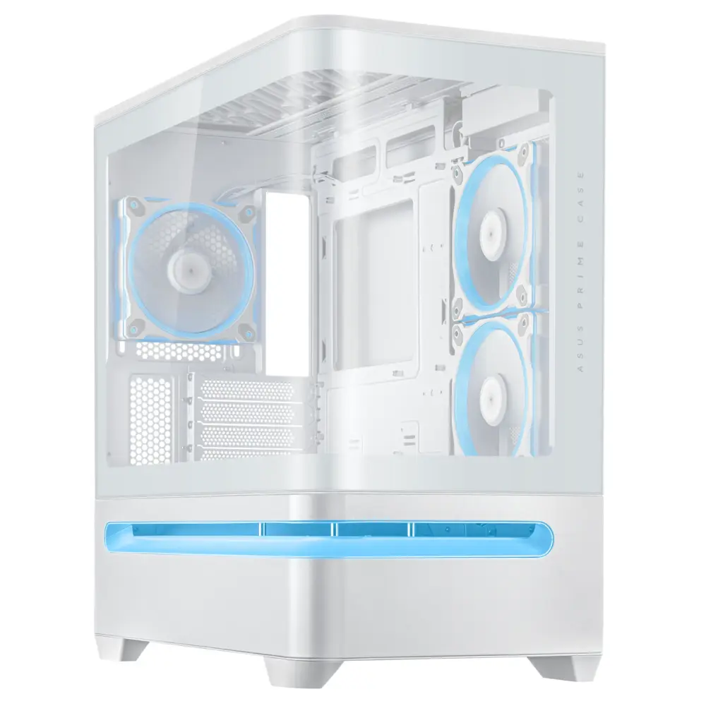 Кутия за компютър ASUS Prime AP202 ARGB mATX + 3 ARGB Вентилатора - White