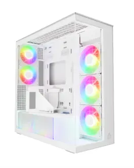 Arctic кутия Case E-ATX - Xtender VG (White) - PCIe Gen 4 riser included 5 A-RGB Fans