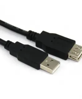 VCom Кабел USB 2.0 AM / AF Black - CU202-B-1.8m