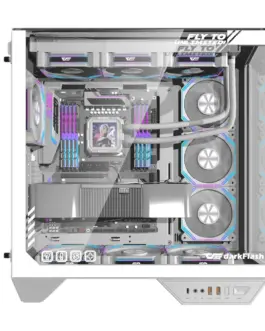 Alternative view of Darkflash кутия Case ATX - DY470 Ice White - 4 x 120 mm Infinity Mirror Fans