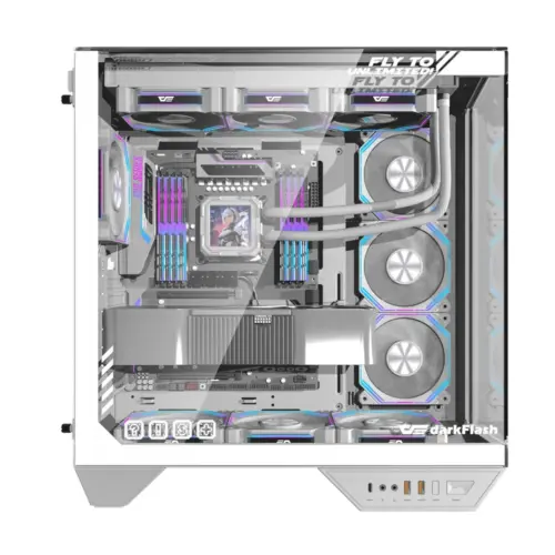 Alternative view of Darkflash кутия Case ATX - DY470 Ice White - 4 x 120 mm Infinity Mirror Fans