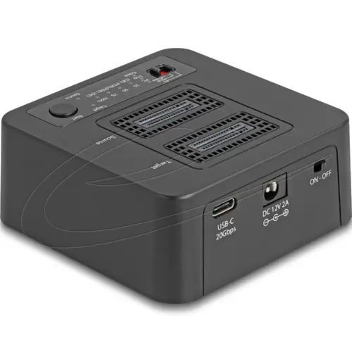Delock M.2 Докинг станция за 2 x M.2 NVMe клониранеизтриване до 20 Gbps USB-C